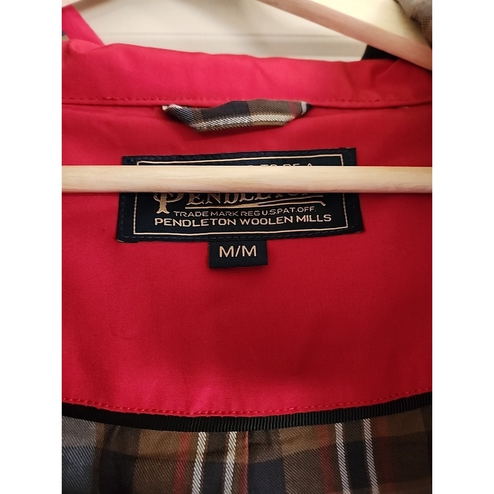 Pendleton Red Jacket Coat Size Medium Black Accen… - image 5